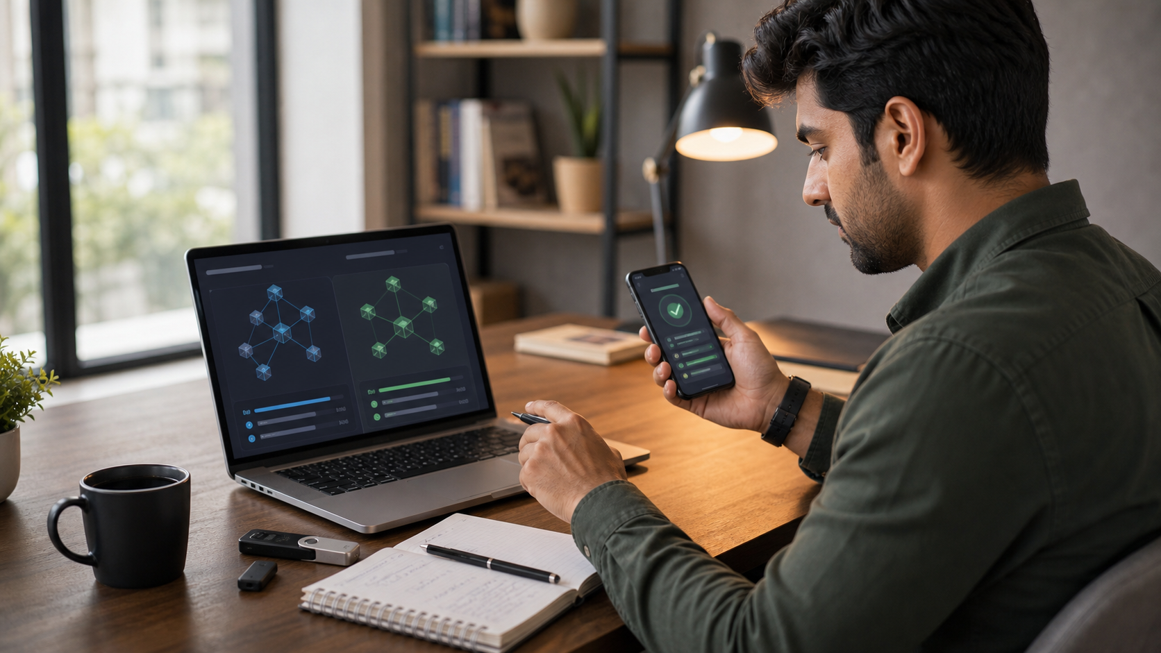 Indian user checking crypto network details before deposit